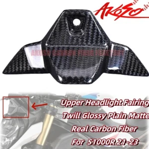 2021-2023 For BMW S1000RR Real Carbon Fiber Front Upper Headlight Fairing Cover - Picture 1 of 37