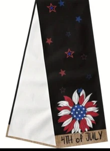 New 4th Of July Sunflower Table Runner 13x72 Memorial Day Patriotic Decor Mantel - Picture 1 of 6