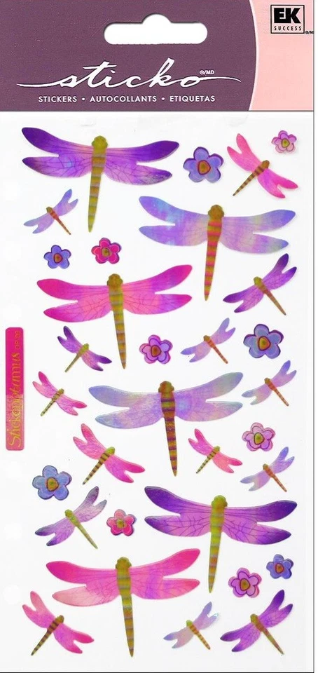 Sticko BUTTERFLIES & DRAGONFLIES Flat Stickers Butterfly Dragonfly Insects - Image 1 of 1