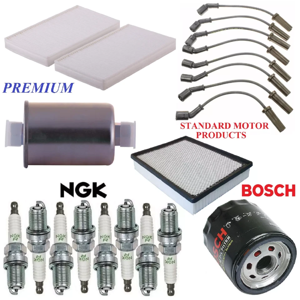 Tune Up Kit Filters Plugs Wire For GMC SIERRA 2500 HD V8 6.0L, SQUARE COIL 2002 - Image 1 of 1