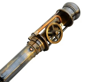 Bastón hecho a mano estilo mango de motor de vapor de latón - Imagen 1 de 9