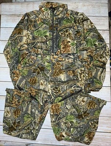 Cabelas Jacket & Pants Large 34 Fleece Hunting Wind Shear Camo Pockets Heavy - Picture 1 of 11