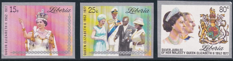 LIBERIA 1977 MNH IMPERF, 25º ANIV DE LA REINA ISABEL II Foto 1 de 1