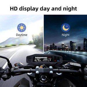 1Pc Motorcycle Speedometer Meter Tachometer Digital LCD Odometer Fuel Gauge - Picture 1 of 10