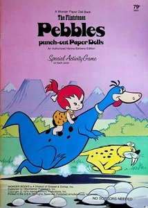 Pebbles the Flintstones Punch-Out Paper Dolls Book 1974 Wonder Books Dino - Imagen 1 de 2