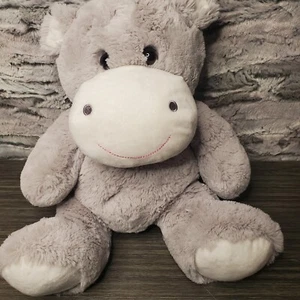 16" Okie Dokie Gray Grey Hippo Hippopotamus Plush Stuffed Animal Lovey Soft Toy - Picture 1 of 9