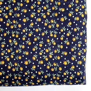 Vintage Cotton Fabric Calico Tiny Flowers Floral Blue Orange Ditsy 32x45 Med Wt - Picture 1 of 4