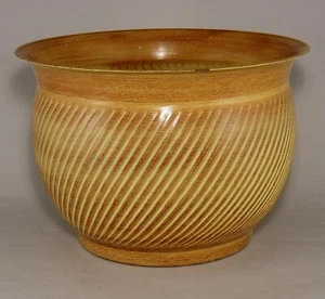Planter Container Beige for Large Silk Trees Fluted Surface 14"Dia 10"High - Picture 1 of 1