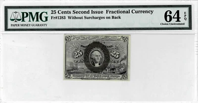 .25 Cent Fractional Currency note--fr.1283--2nd Issue--PMG Choice UNC 64 EPQ - Image 1 of 4