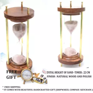 Handmade Wooden Sand Timer Nautical Collectible Hourglass For Home &Office Decor - Picture 1 of 9