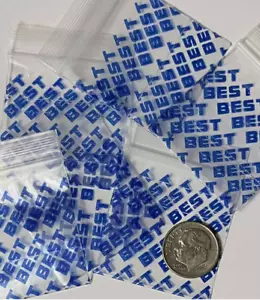 1000 SMALL BAGGIES 1515 1.5" X 1.5" MINI Resealable BLUE "BEST" (10 packs x 100) - Picture 1 of 1