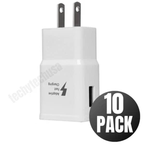 10X Adaptive Rapid Fast USB Wall Charger Power Adapter Plug Bulk For Samsung S10 - Picture 1 of 14