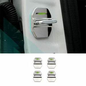 Silver Titanium Door Lock Buckle Protection Trim Fit For Benz C-Class 2007-2014 - Picture 1 of 4