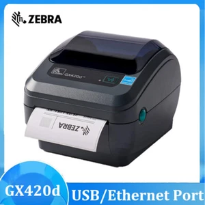 Zebra GX420d Ethernet & USB Thermal Shipping Label Barcode Printer 203dpi - Afbeelding 1 van 7