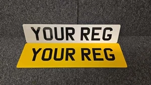 Vorne & Übergröße hinten bedruckte Nummernschilder TÜV Straßenzulassung Auto Van Reg (Premium) - Bild 1 von 6