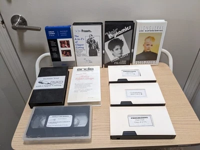 Винтажный 1990-е ретро стрижка укладки машинка для стрижки на танкетке косметология видео VHS набор - Изображение 1 из 4