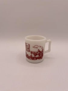 Vintage Milk Glass Davy Crockett Child Size Mug - Picture 1 of 3
