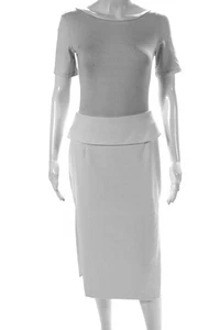 Finders Keepers Womens Folded Waist Zipped Side Slit Midi Skirt White Size S - Picture 1 of 7