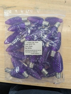 Bombilla LED C9 PÚRPURA Luz Brillante Facetada NAVIDAD E17 Base NUEVA 25 ct bolsa Foto 1 de 2