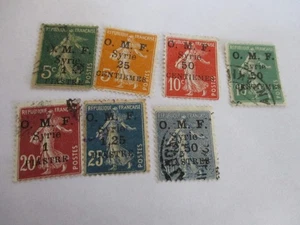 FRANZÖSISCHE KOLONIEN LEVANT O. M. F. SÄMANN ZUSCHLAG O/P BRIEFMARKEN X 7 - Bild 1 von 2