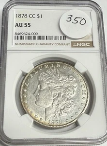 USA 1878 CC Silber Morgan Dollar 1 $ NGC AU55 CARSON CITY A213 - Bild 1 von 3