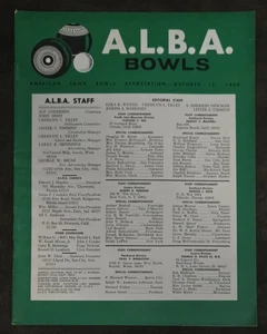 ALBA BOWLS American Lawn Bowls Association programma 15 ottobre 1968 - Foto 1 di 1
