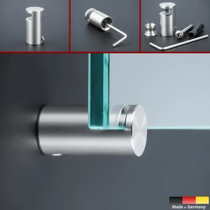 Spiegelklemme Edelstahl Ø15 Spiegelhalter Schilderbefestigung Plexiglas 1-6 mm - Bild 1 von 6