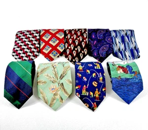Menge 9 Designer klassische & Vintage Krawatten, guter Mix von Farben Muster Themen - Bild 1 von 4