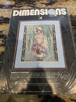 DIMENSIONS Crewel Kit 1297 Rebecca's Portrait Open Bag Jessie Willcox Smith 1985 - Image 1 of 4