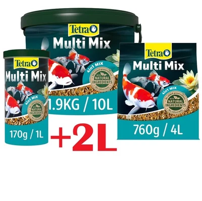 TÉTRA Tetra Pond Fish Food MultiMix Blend 4 Foods in One Koi Goldfish Bottom Feeders