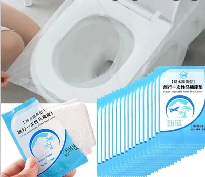 Одноразовые водонепроницаемые чехлы на сиденья унитаза для путешествий и общественной гигиены 30 шт. - Изображение 1 из 4