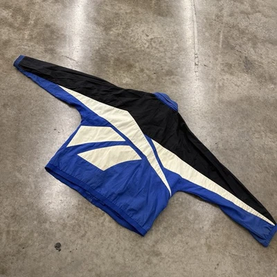 Chaqueta cortavientos Reebok vintage años 90 azul negro blanco bloques de color L Foto 1 de 4