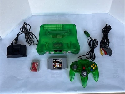 Funtastic Jungle Green Nintendo 64 Console Bundle ALL OEM w/Game Green Control - Image 1 of 4