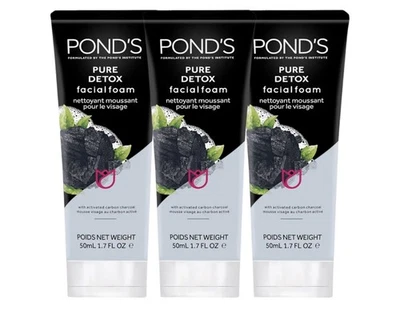 Pond’s Facial Foam Detox Cleanser w/ Charcoal, Set of 3 Travel Size 1.7 Oz - Image 1 of 4