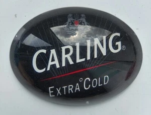 Carling Extra Cold 3D Fisheye Oval Badge Font Beer Lens Bar Pub Mancave Wall - Picture 1 of 2