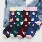 Planet Pattern Winter Warm Cotton Socks Stocking Funny Art Abstract Painting