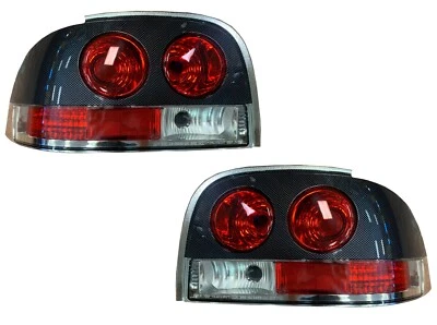 Custom Taillight Set (RH&LH) for 94-98 Ford Mustang Carbon Fiber & Black Bezels — 第 1/4 张图片