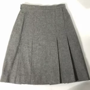 Burberry Pleated Wool Skirt England made Vintage Gray W24.4" Hip34" L21" ca.M - Picture 1 of 12