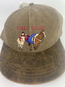 NOS Vintage Set/3 "Rodeo Rough" Baseball Hat W/ Suede Visor, Western Buckle USA - Picture 1 of 11