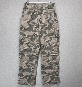 Abercrombie Fitch Cargo Pants Womens 8 Gray Camo Baggy Streetwear Soft - Picture 1 of 14