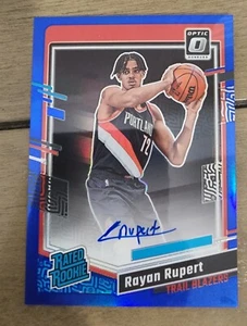 Rayan Rupert 2023-24 Optic Rated Rookie RC Auto Blue Prizm /49 - Picture 1 of 2