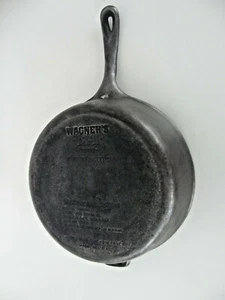 ANTIQUE WAGNER'S 1891 ORIGINAL CAST IRON COOKWARE 10 1/2" CHICKEN FRYER - Picture 1 of 8