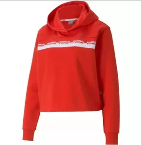 PUMA WOMEN AMPLIFIED CROPPED HOODIE POPPY RED ACTIVE JACKET SIZE M - Bild 1 von 2