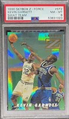 Kevin Garnett 1996 Skybox Z-Force Swat Team #ST2 - Timberwolves -LOW POP - PSA 8 - Image 1 of 2