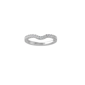 14K White Gold Round Natural Diamond Wedding Band Ring Size 7 For Women - Picture 1 of 5