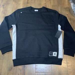 Hurley Natural HD CVC Fleece Pullover Mens Crew Neck Sweatshirt Black NEW - Bild 1 von 10