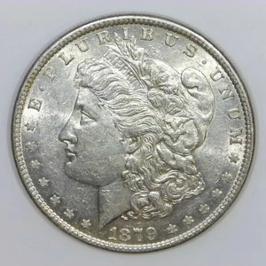 ~Plata americana temprana~ Dólar de plata Morgan 1879 90% US $1 AU/BU d462 - Imagen 1 de 2