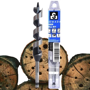 SOMADA Wood Auger Bit, 7/8-Inch By 8-Inch - Hex Shank 3/8-Inch Ship Auger Long - Picture 1 of 9