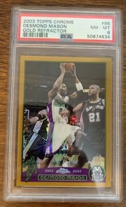 2003-04 TOPPS CHROME BASKETBALL GOLD REFRACTOR /99 DESMOND MASON PSA 8 #86