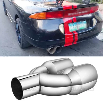 2.5" Entrada 3.5" Salida 9.5" Largo Doble Escape Tubos Para Mitsubishi Eclipse Cupé Foto 1 de 4